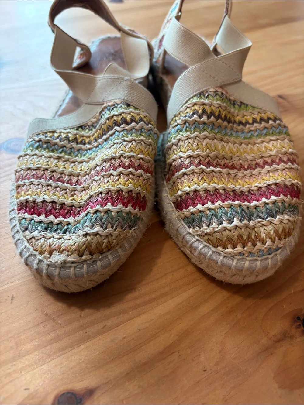 Multicolor Woven Espadrille Slingback Flats - Women
